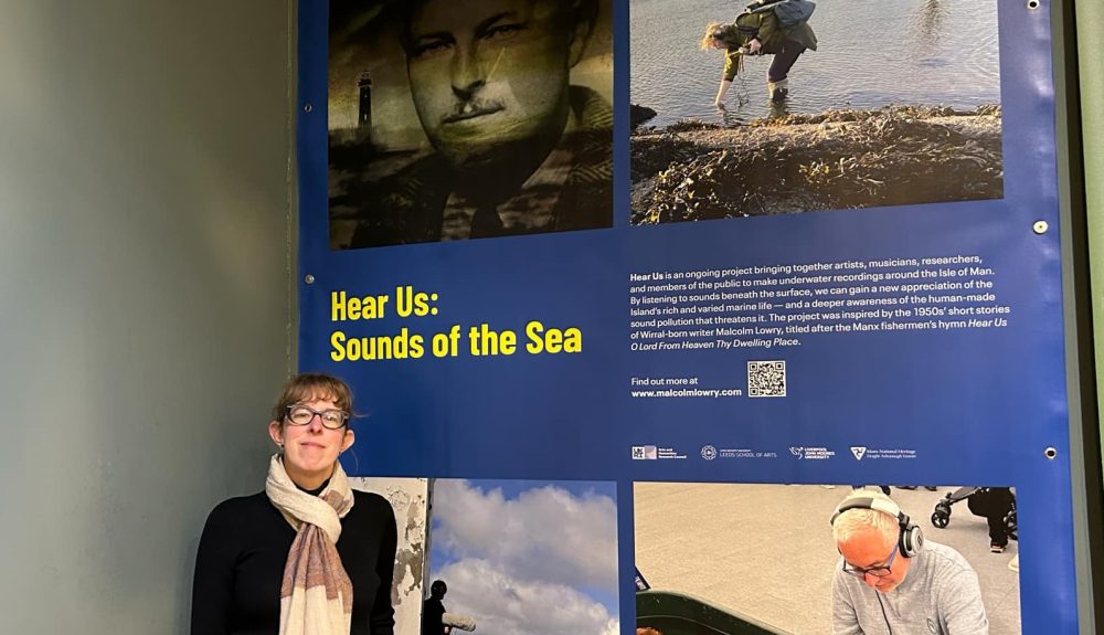 Image caption: Laura McCoy, Manx National Heritage Curator for Natural History at Manx Museum at the Sounds of the Sea display.