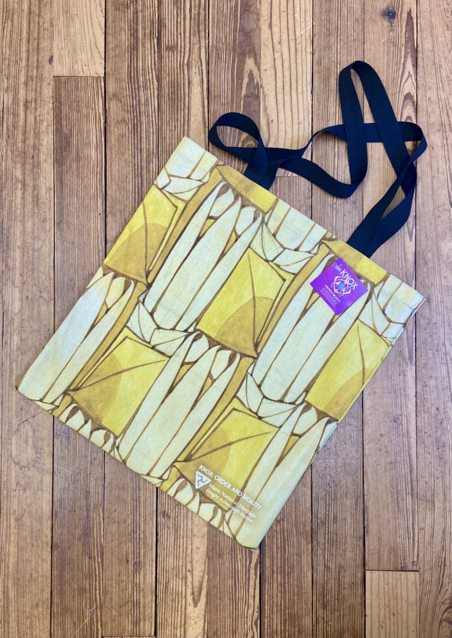 Archibald Knox Yellow Buds and Leaves Design Tote Bag