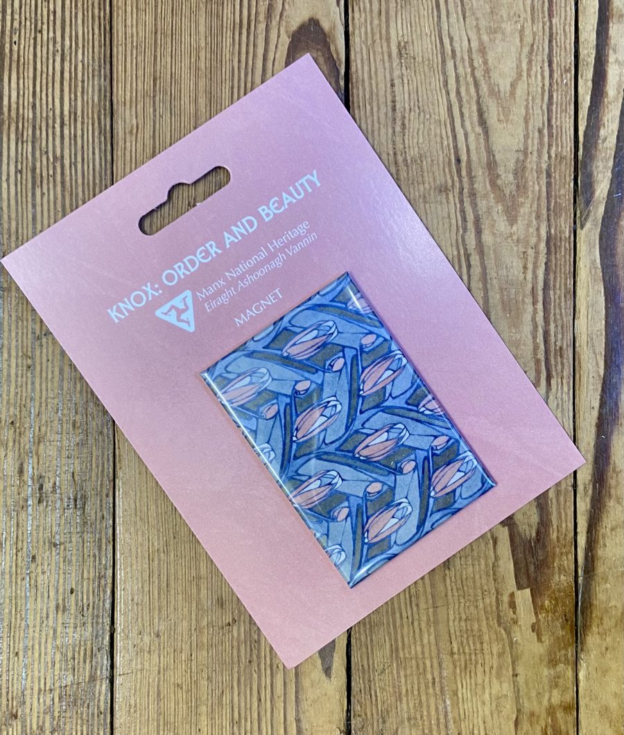 Archibald Knox Pink Buds and Leaves Design Magnet