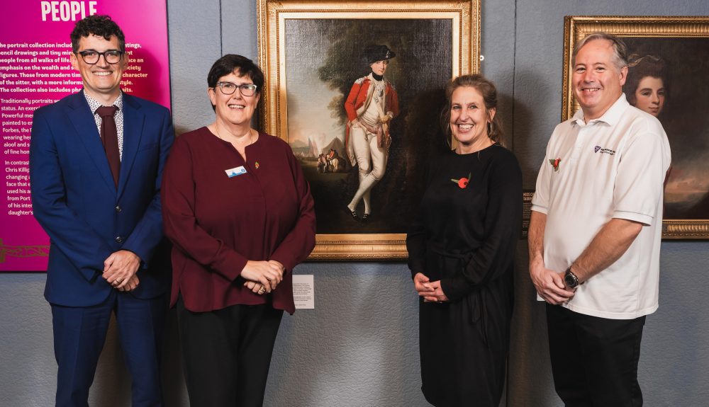1. Left to right: Dan Walker representing Major Crebbin’s family, Sara Kelly of Manx Lottery Trust, Kirsty Neate Head of Collections for Manx National Heritage and Matthew Richardson Curator of Art and Social History.